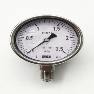 Đồng hồ đo áp WISE P258 - dải đo 0-2.5 MPa, vỏ + ruột INOX 316L, áp cao công nghiệp