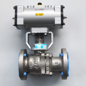 Van bi inox 2 mảnh điều khiển khí nén KITZ FA-150UTBD - tác động đôi, bích ANSI Class 150