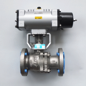 Van bi inox 2 mảnh điều khiển khí nén KITZ FAS-150UTBD - tác động đơn (fail-safe), bích ANSI Class 150