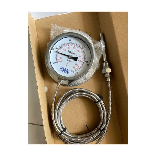 Đồng Hồ Đo Nhiệt Độ Dây Italy Phi 100 Inox 304 Dây 3m 0-250°C