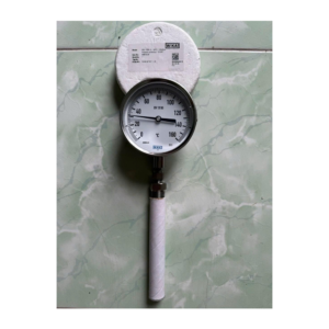 Đồng hồ đo nhiệt độ WIKA R52.100 dải 0-160°C kết nối 1/2 NPT chân đứng bimetal