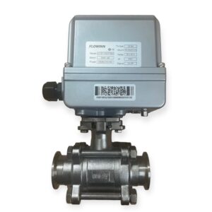 Van bi 3PC inox vi sinh nối clamp điện Flowinn