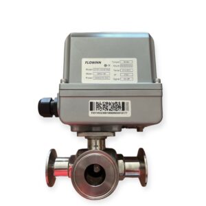 Van bi 3 ngả inox vi sinh điều khiển điện Flowinn